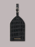Whistles black shiny croc effect luggage tag purse, imported from the UK