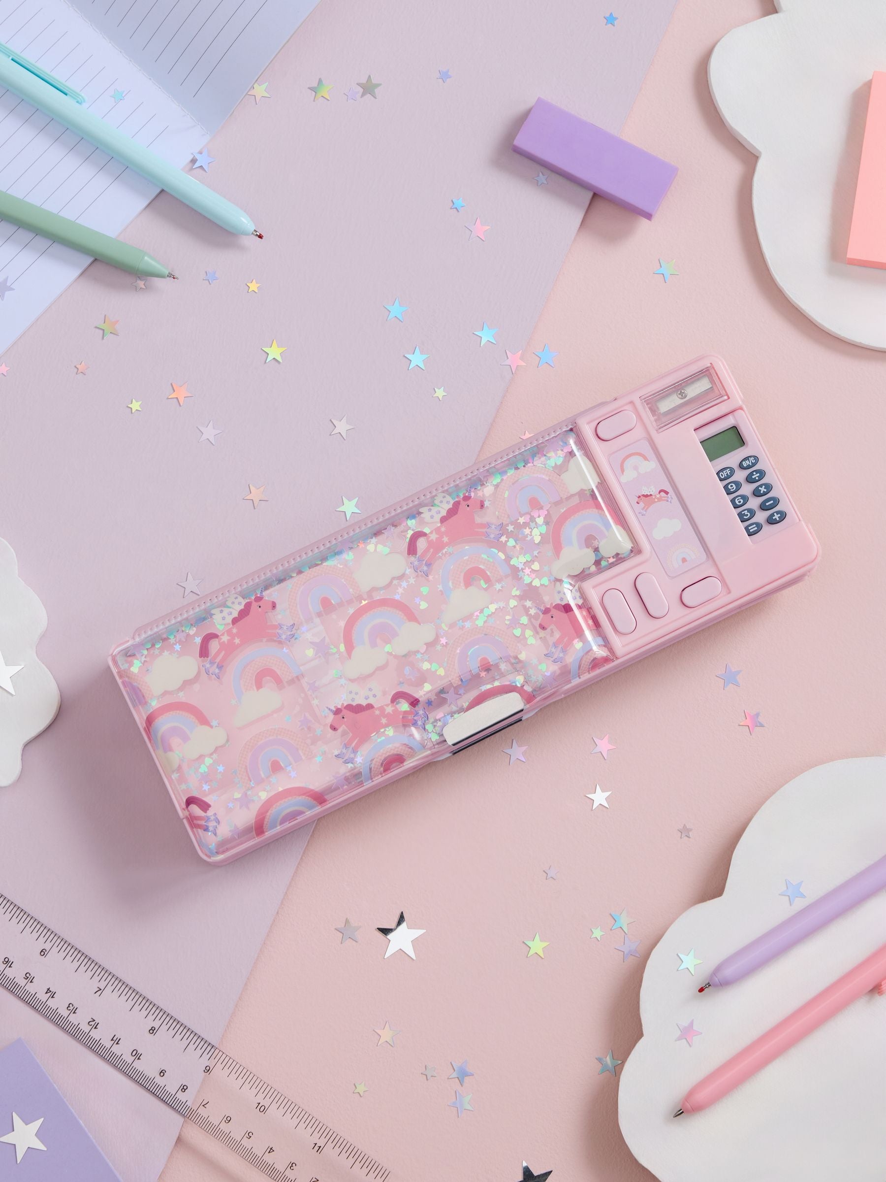 pink unicorn pop out pencil case, imported from the UK
