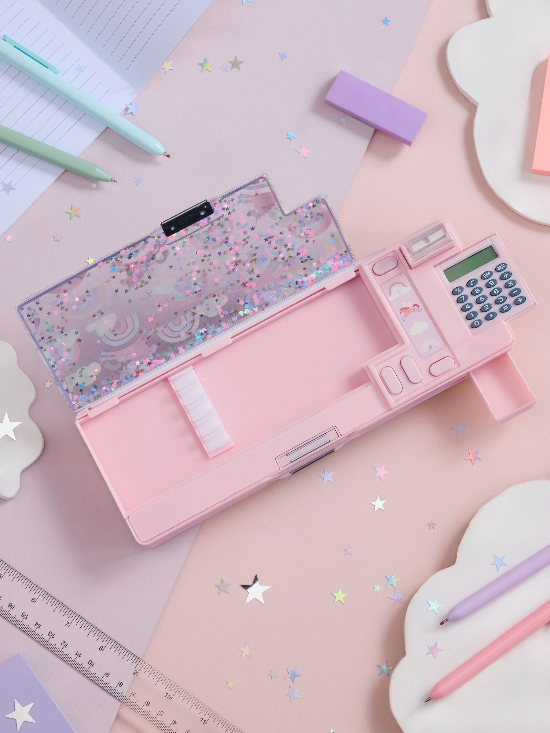 pink unicorn pop out pencil case, imported from the UK