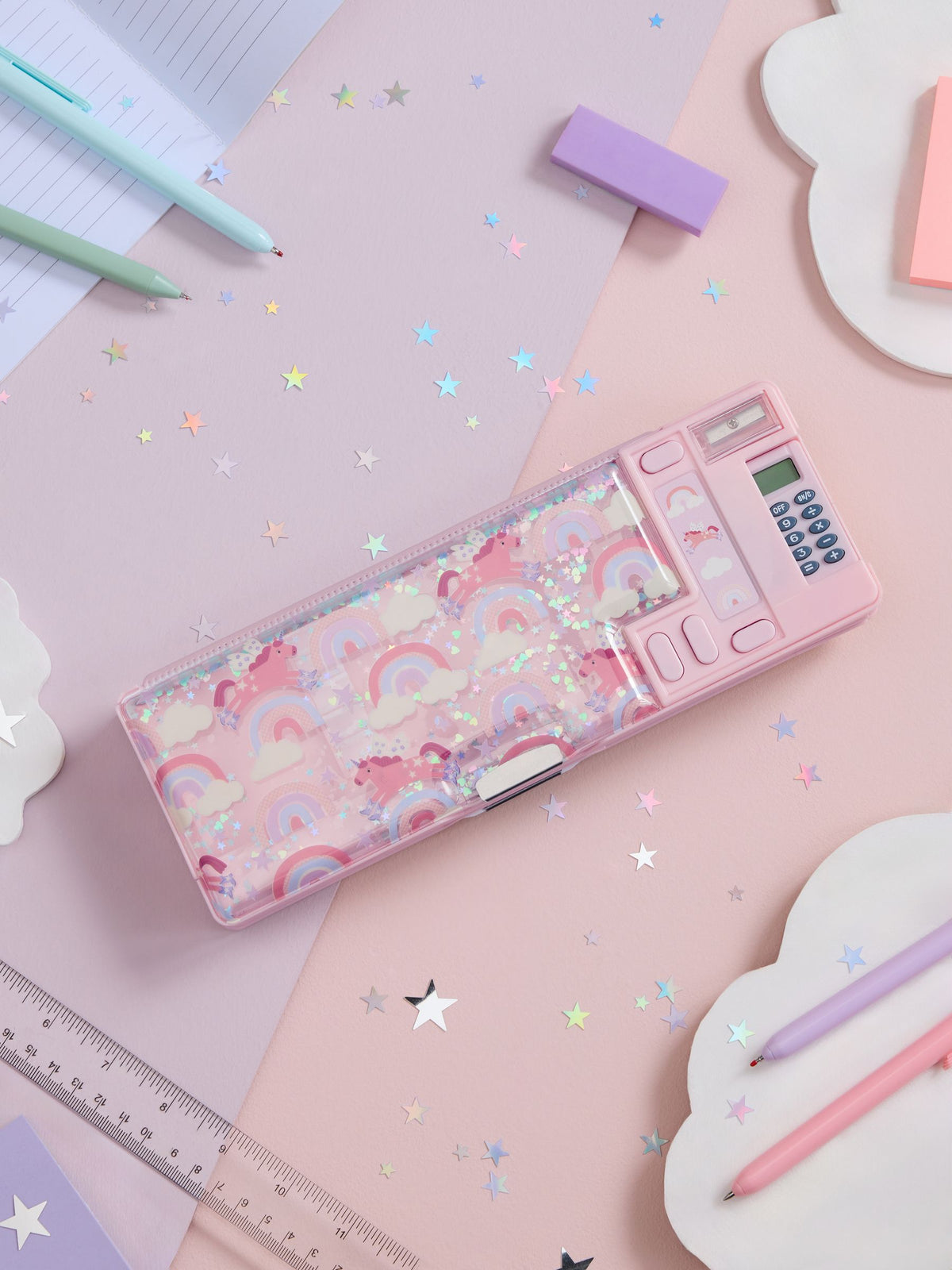 pink unicorn pop out pencil case, imported from the UK