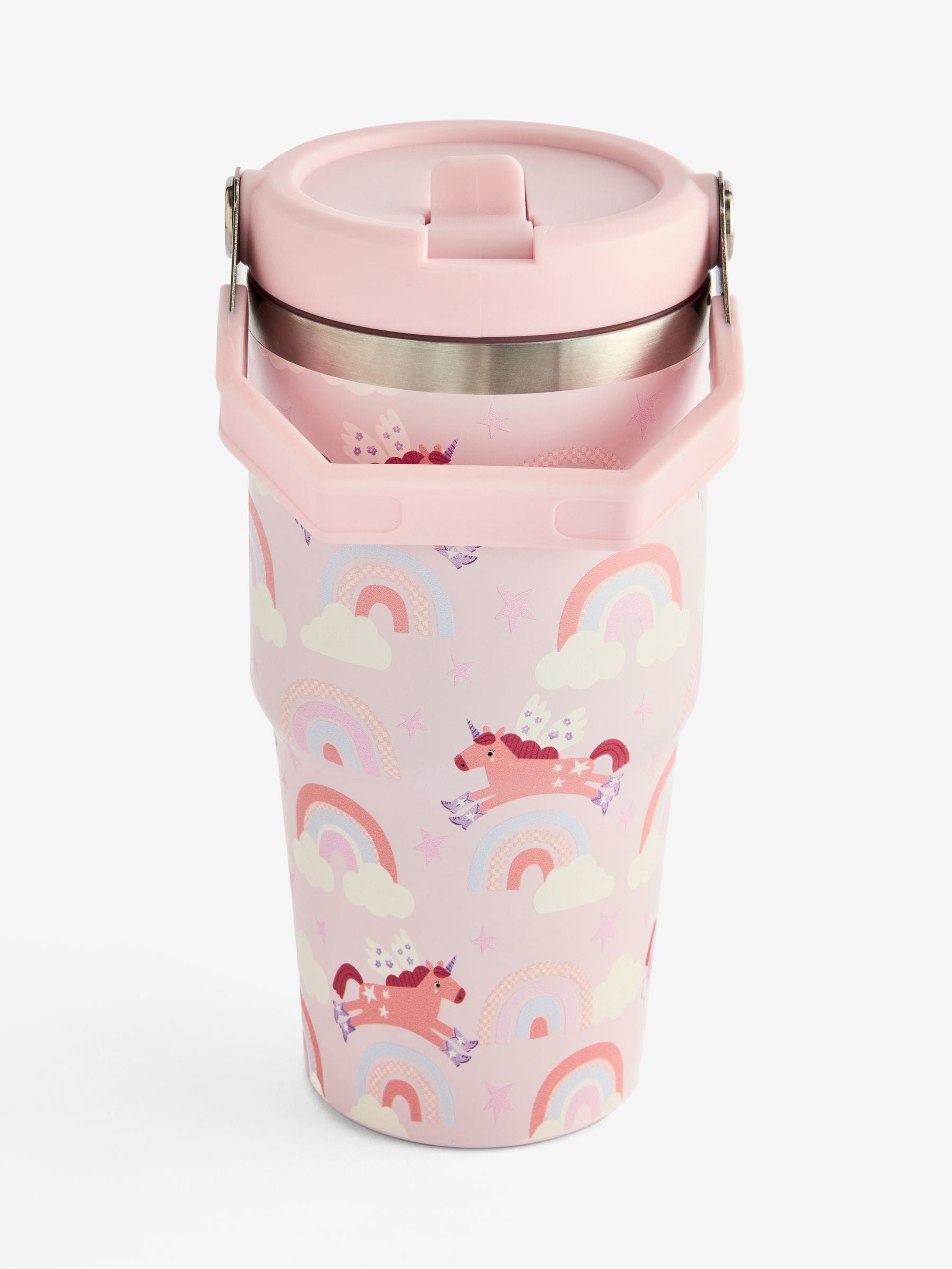 Pink Rodeo unicorn stainless steel water bottle 600ml, UK version