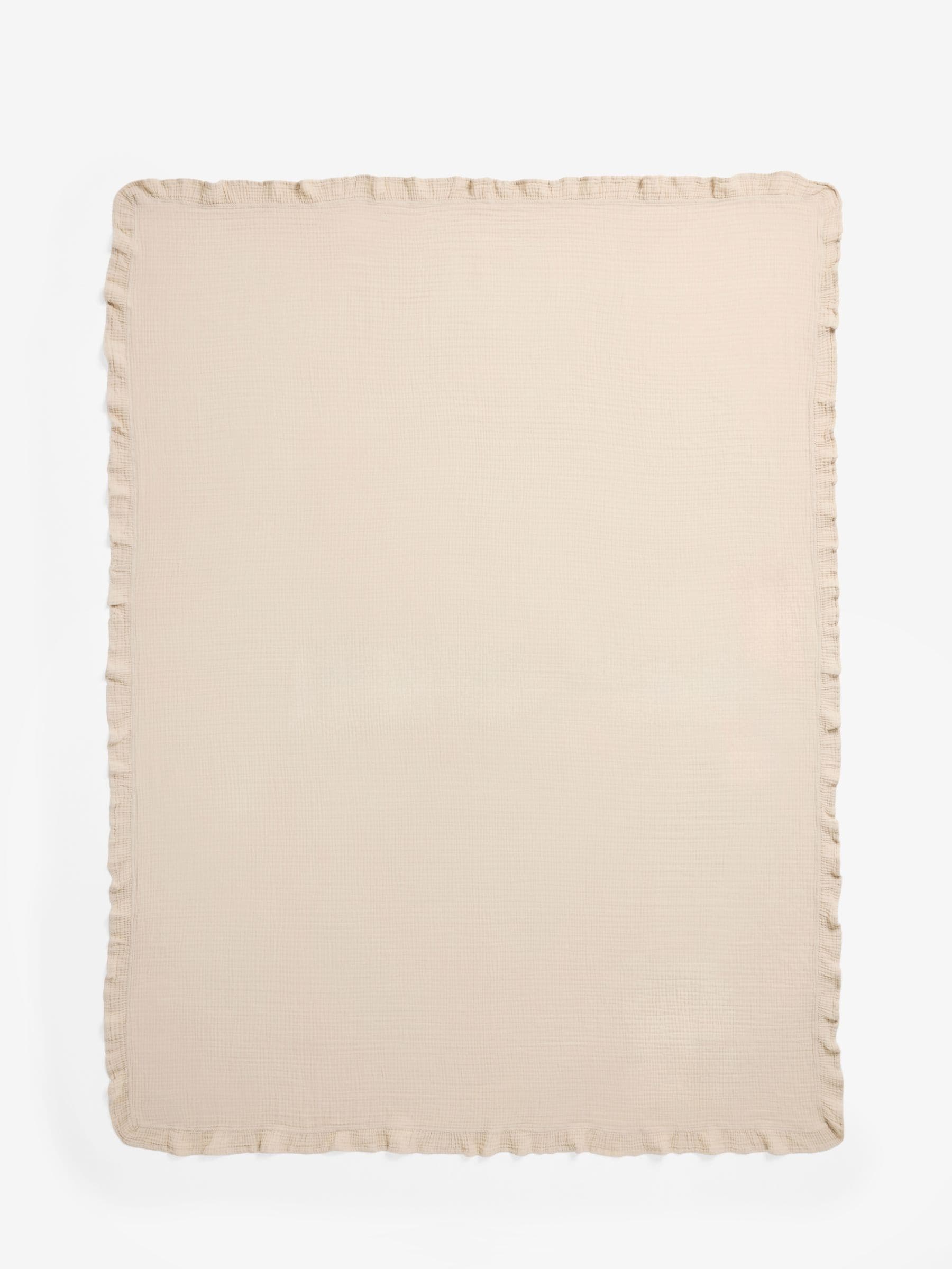 Muslin frill throw in natural colour (British brand)