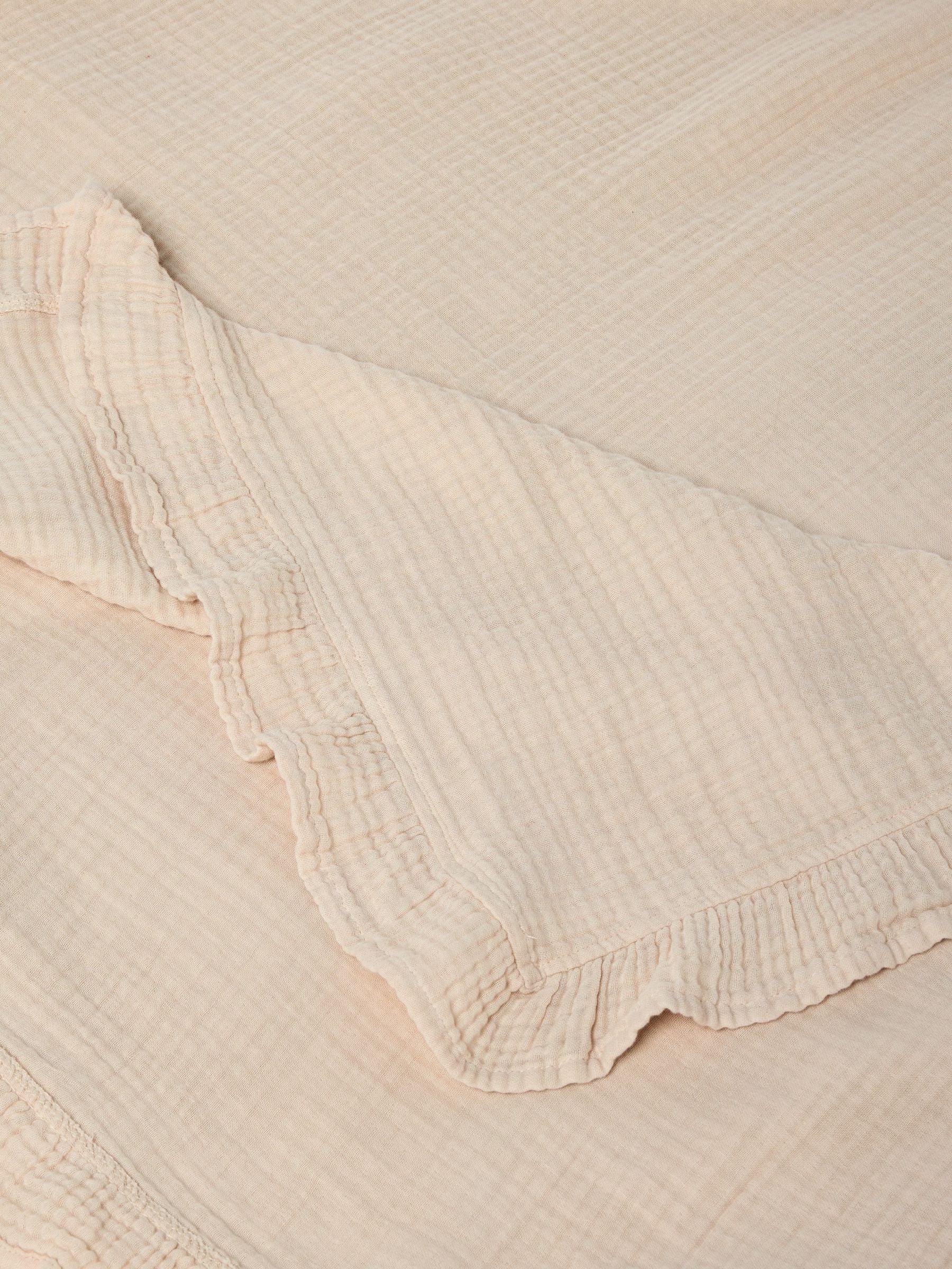 Muslin frill throw in natural colour (British brand)