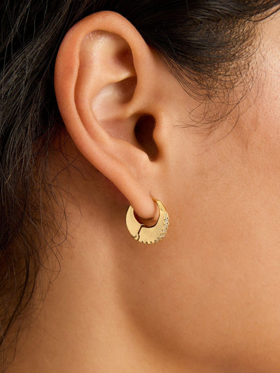 Boucles d'oreilles créoles épaisses plaquées or 14 carats