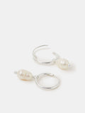 Accessorize sterling silver pearl hoop earrings - British product