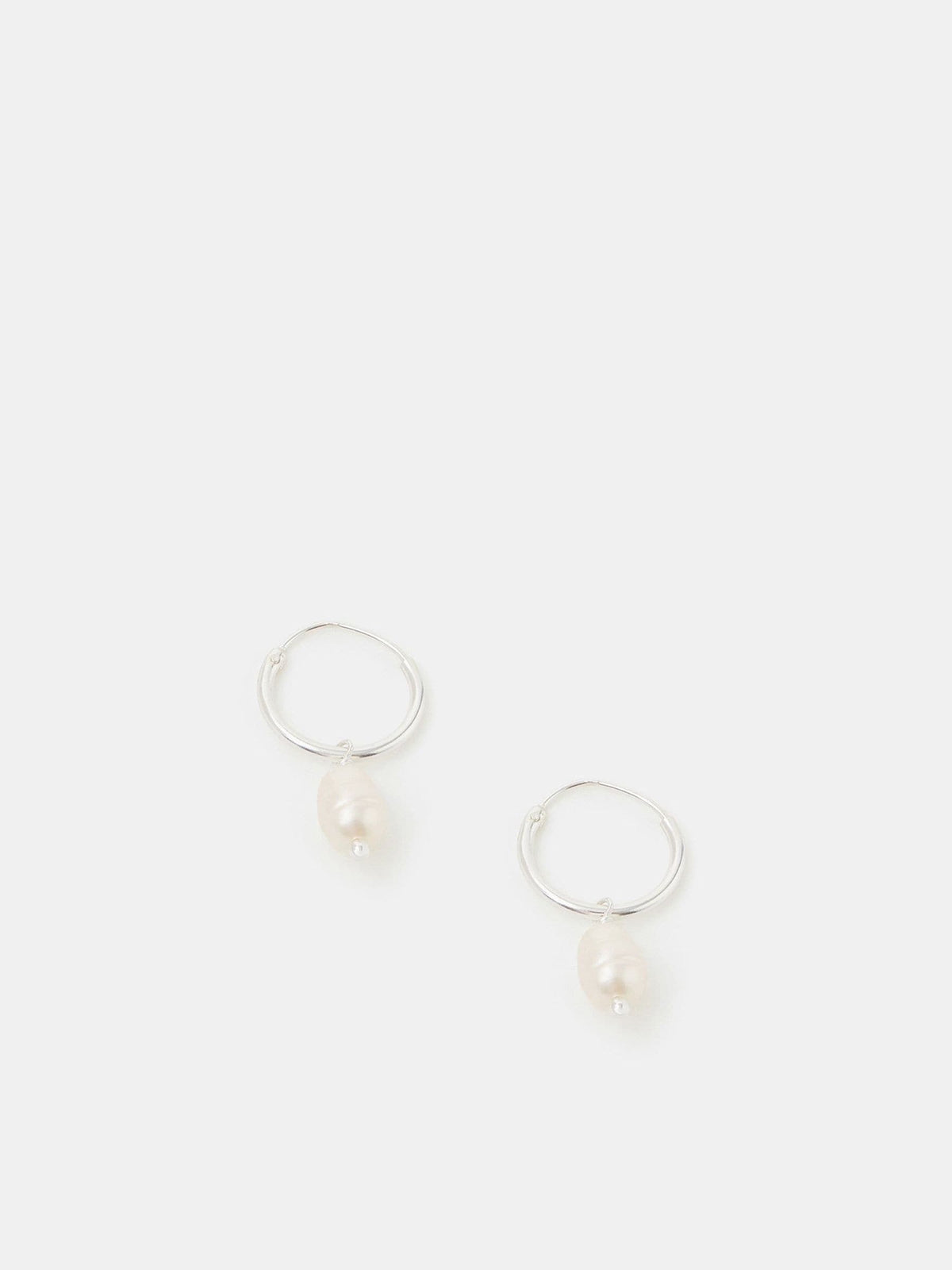 Accessorize sterling silver pearl hoop earrings - British product