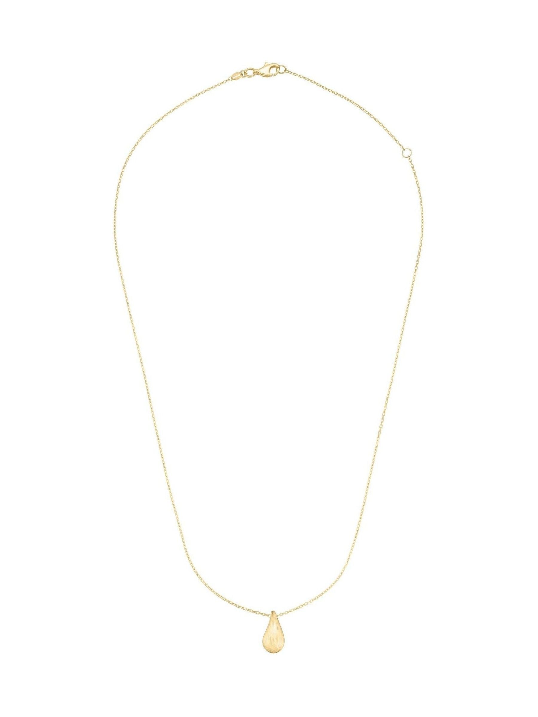 Beaverbrooks 9ct yellow gold etched teardrop necklace 45.7cm - British product