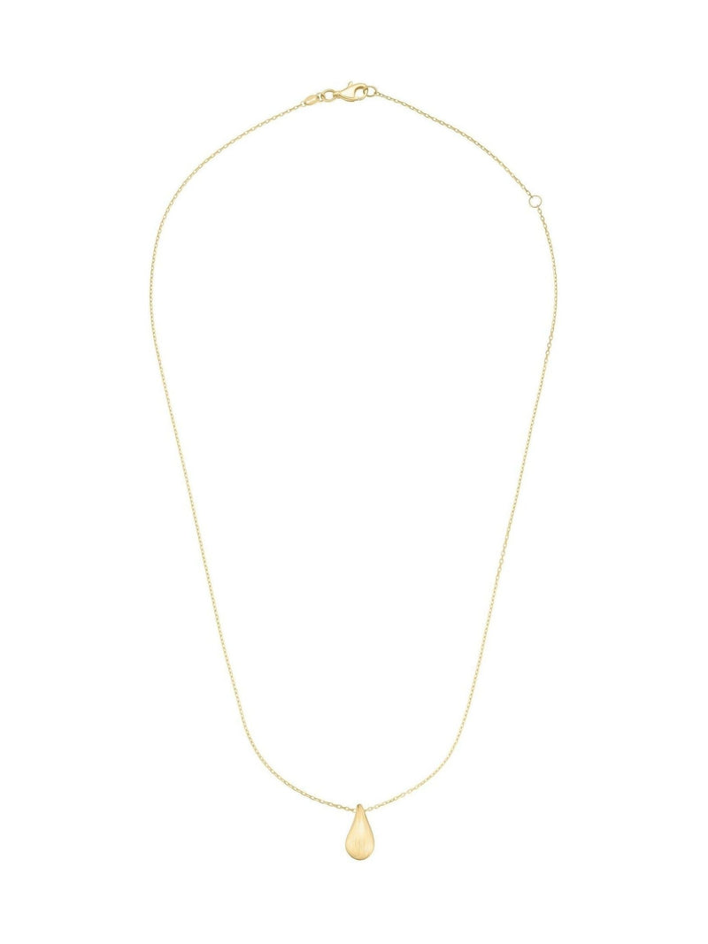 Beaverbrooks 9ct yellow gold etched teardrop necklace 45.7cm - British product