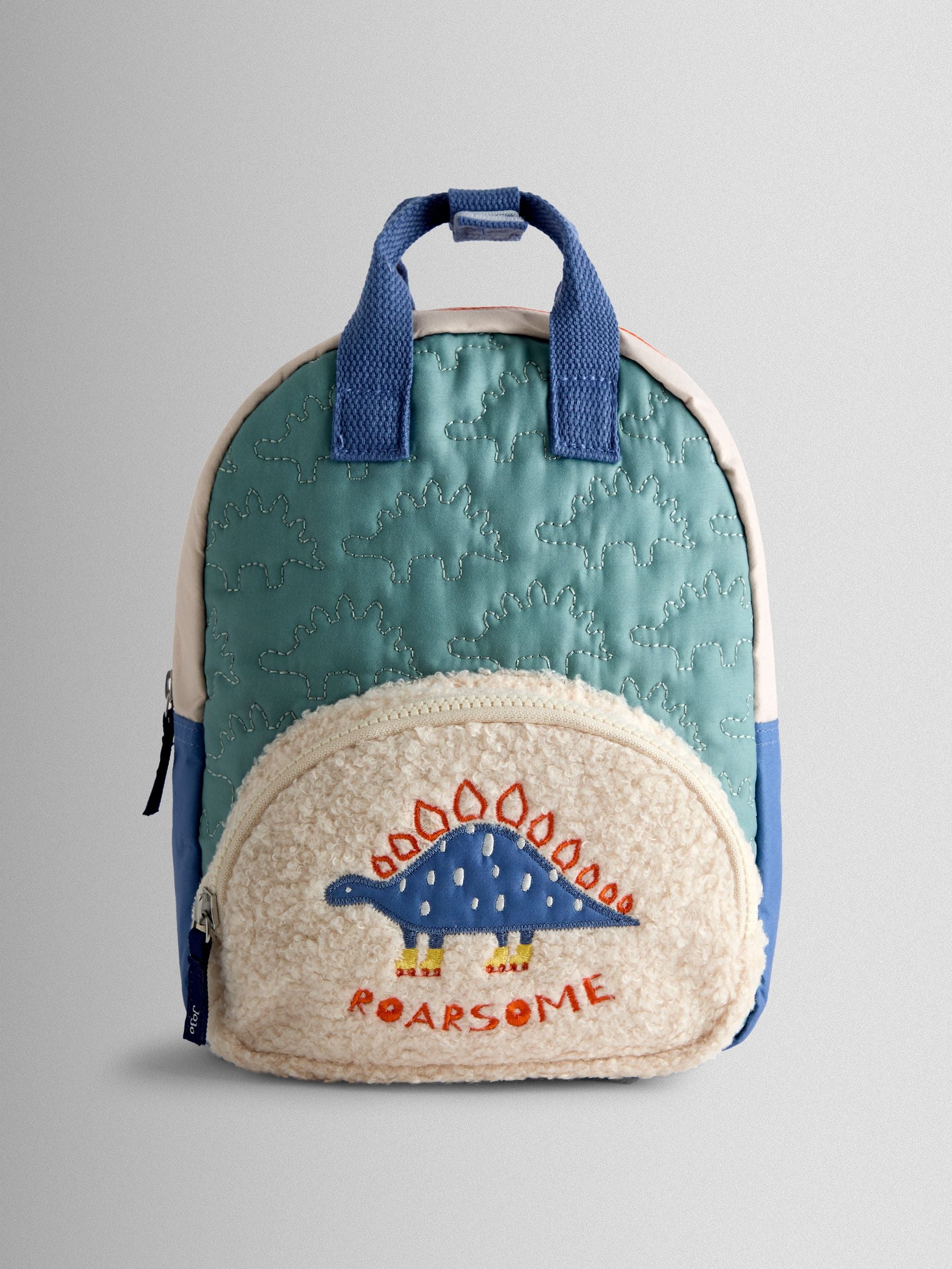 JoJo Maman Bébé green dino quilted backpack, imported from the UK