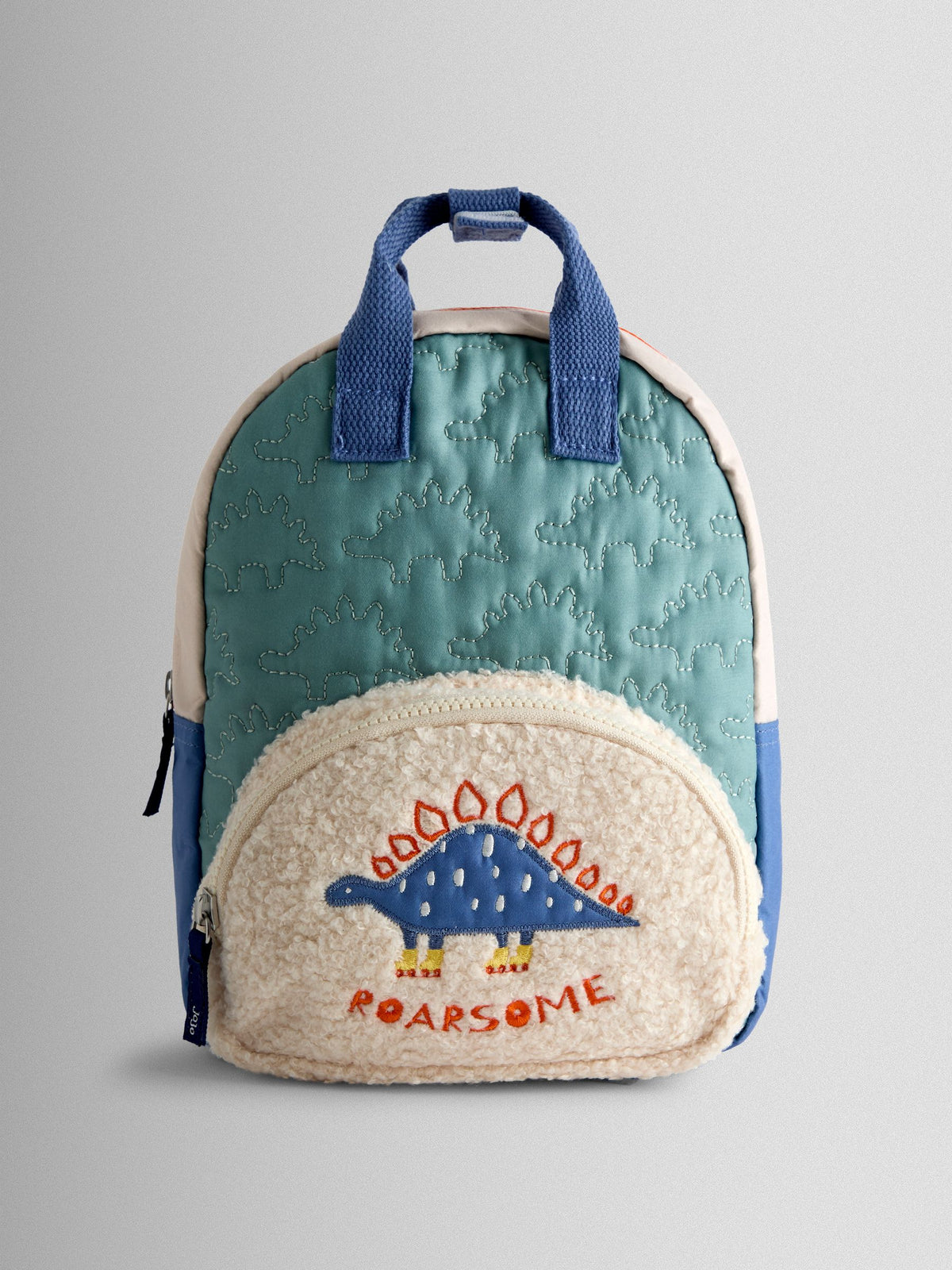 JoJo Maman Bébé green dino quilted backpack, imported from the UK