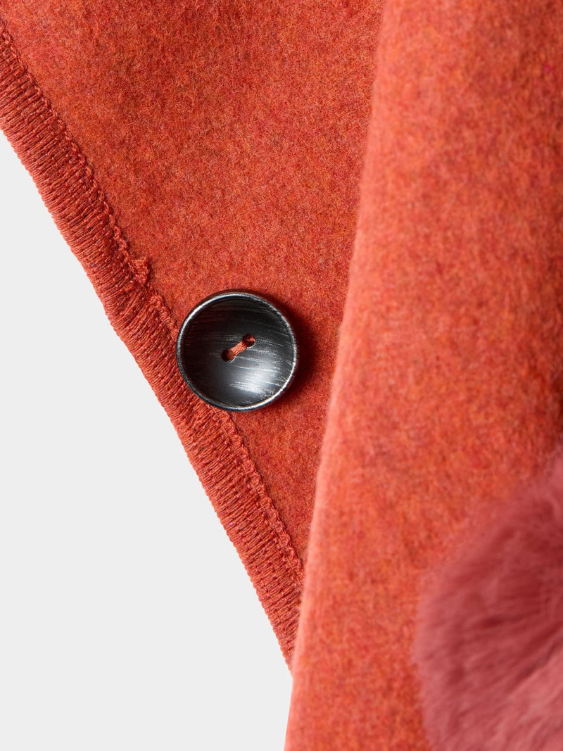 Joe Browns orange boho fur-collar wrap cover-up (British brand)