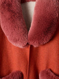 Joe Browns orange boho fur-collar wrap cover-up (British brand)