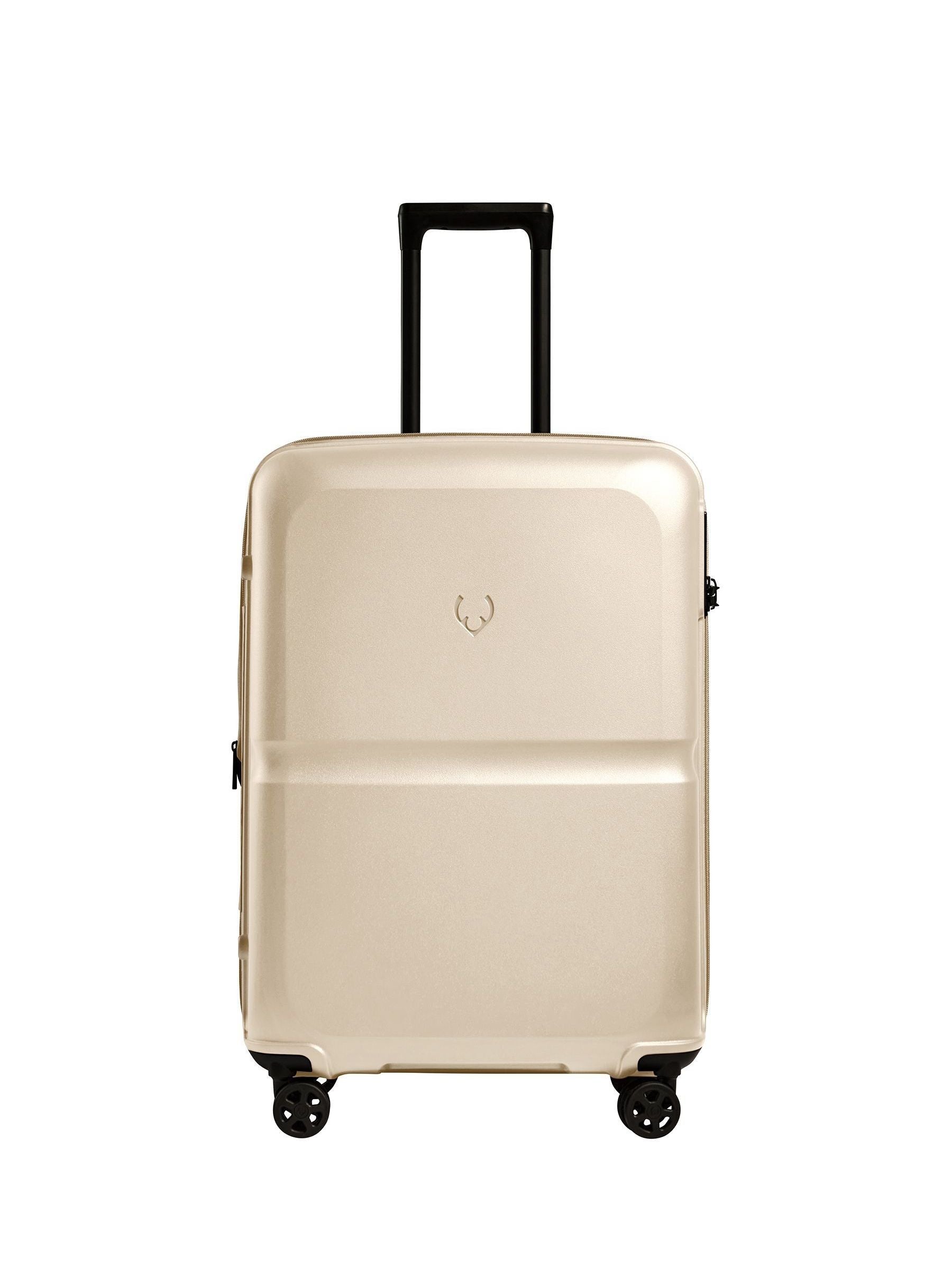 Antler Single Stripe medium hardside suitcase in Cream (British brand)