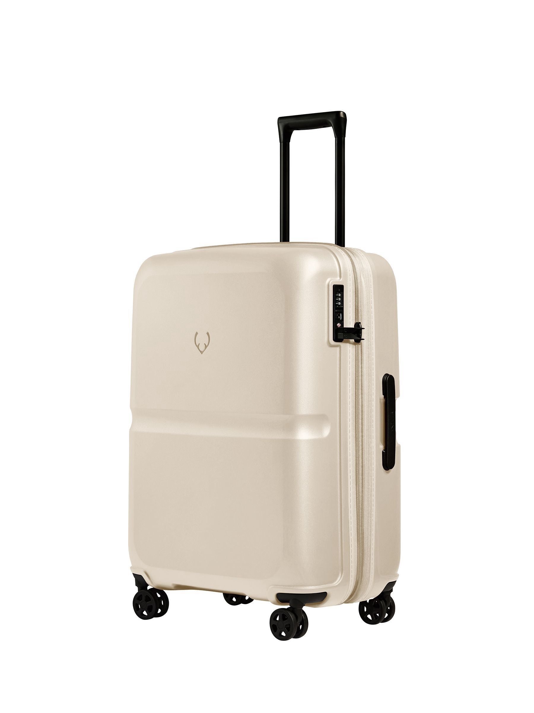 Antler Single Stripe medium hardside suitcase in Cream (British brand)