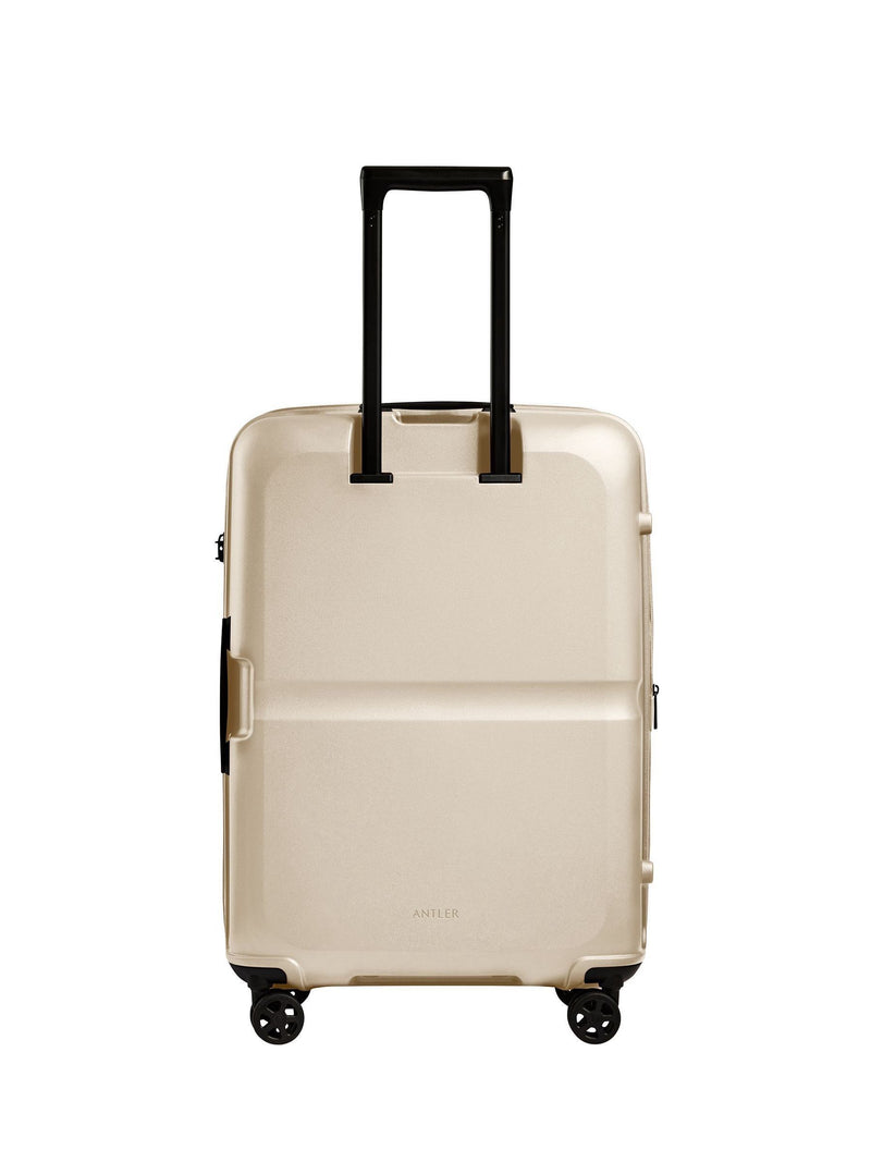 Antler Single Stripe medium hardside suitcase in Cream (British brand)