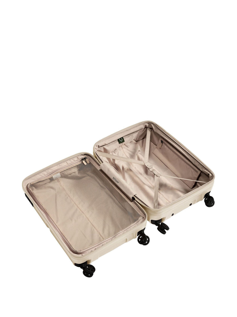 Antler Single Stripe medium hardside suitcase in Cream (British brand)