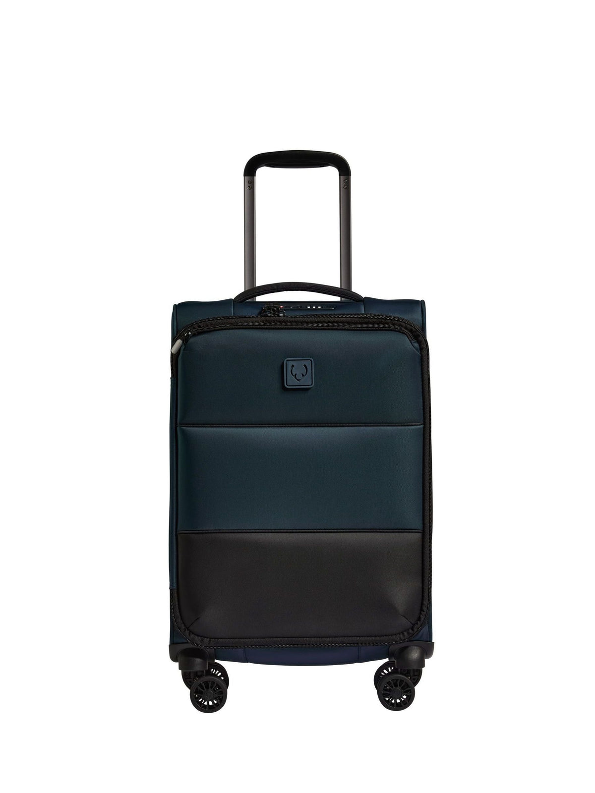Antler Blue Soft Stripe cabin suitcase, imported from the UK