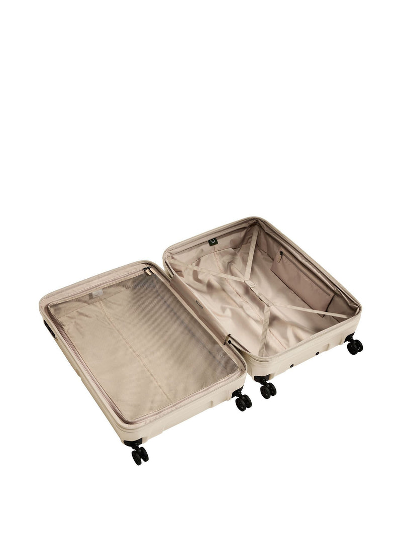 Antler large hardside suitcase cream single stripe, imported from the UK