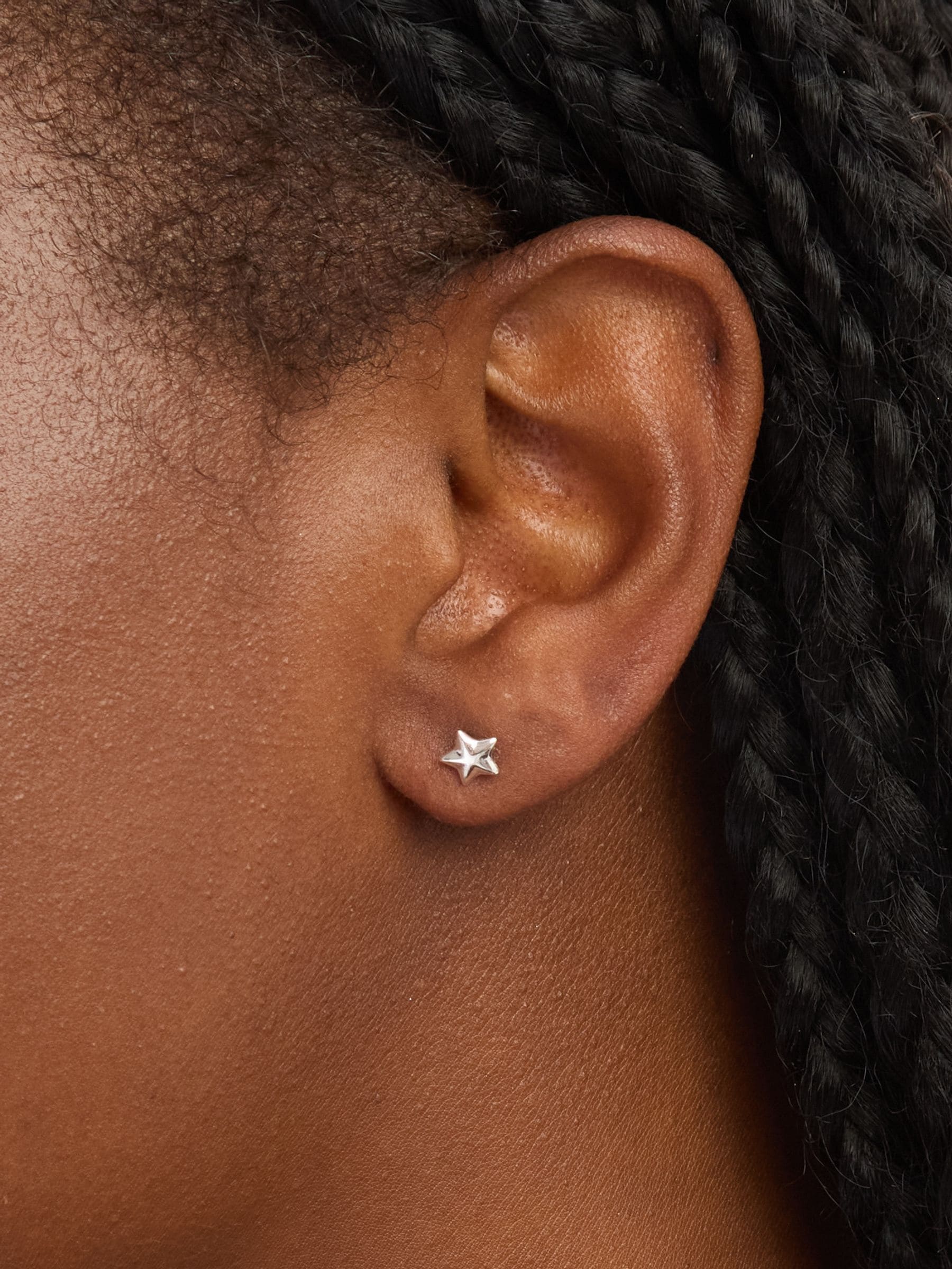 Simply Silver mini polished star stud earrings sterling silver (British brand)