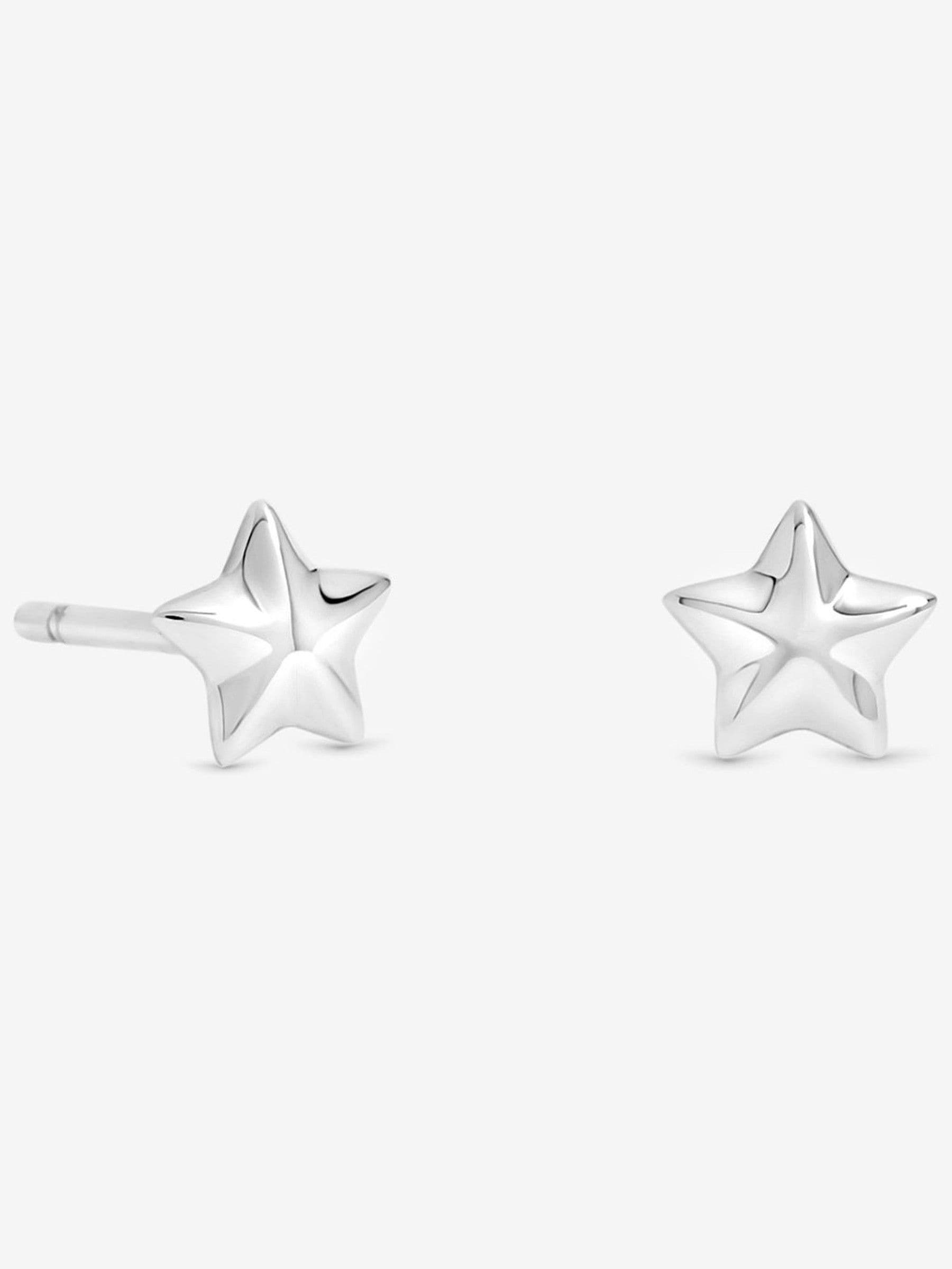 Simply Silver mini polished star stud earrings sterling silver (British brand)