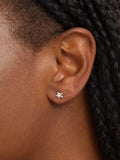 Simply Silver mini polished star stud earrings sterling silver (British brand)