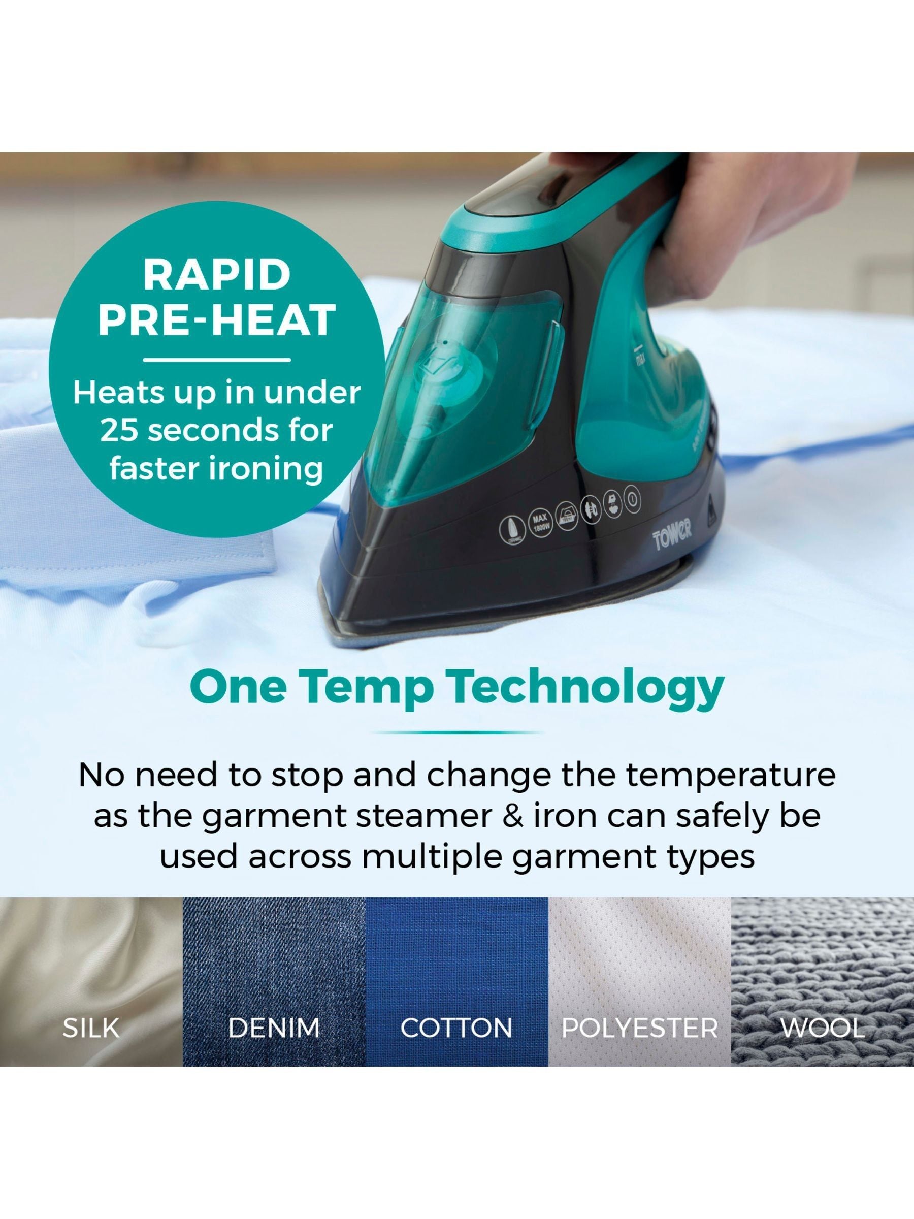 Tower 2-in-1 Hand Garment Steamer, imported from the UK