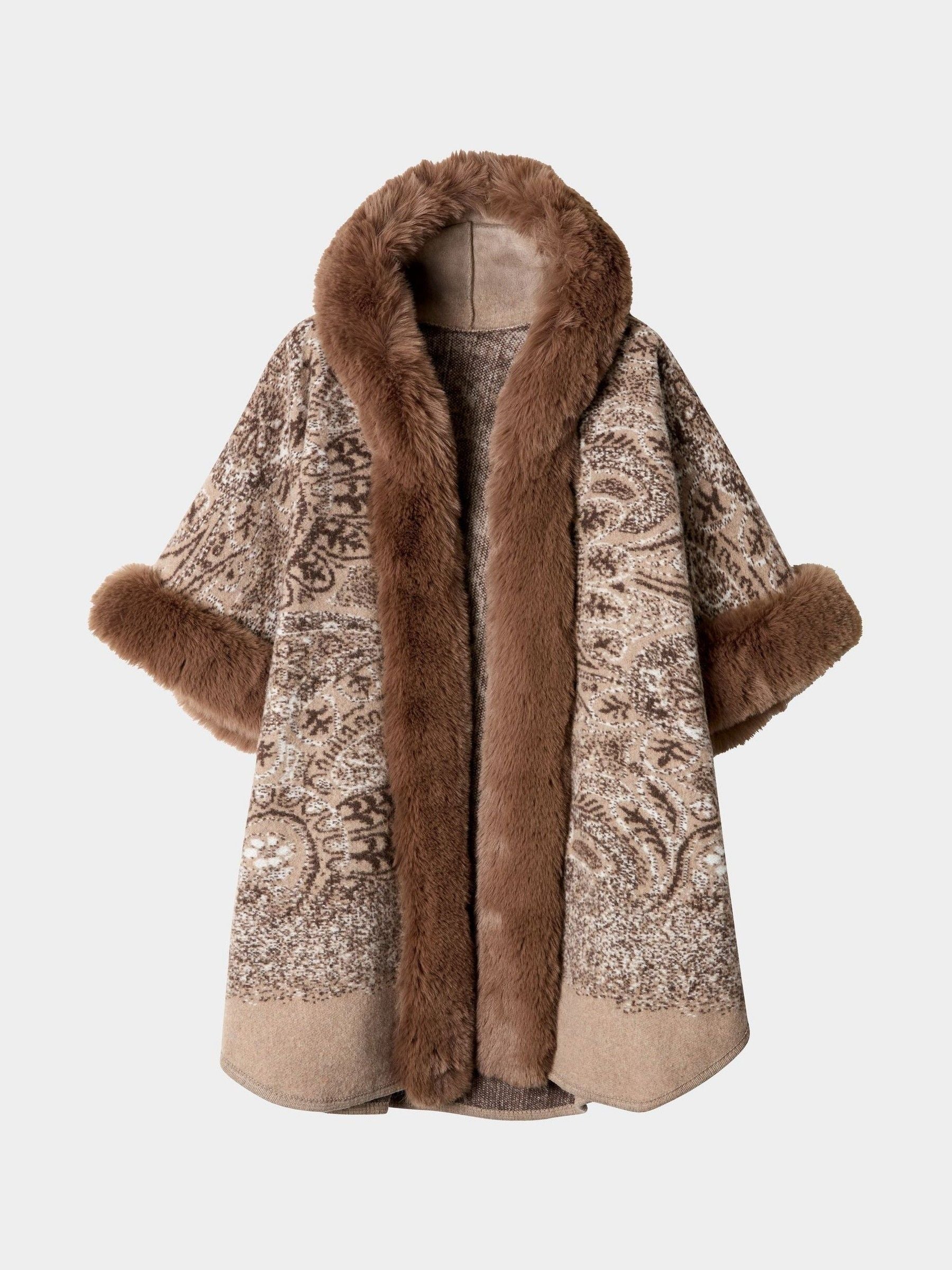 Joe Browns vintage patterned faux fur wrap coverup, imported from the UK