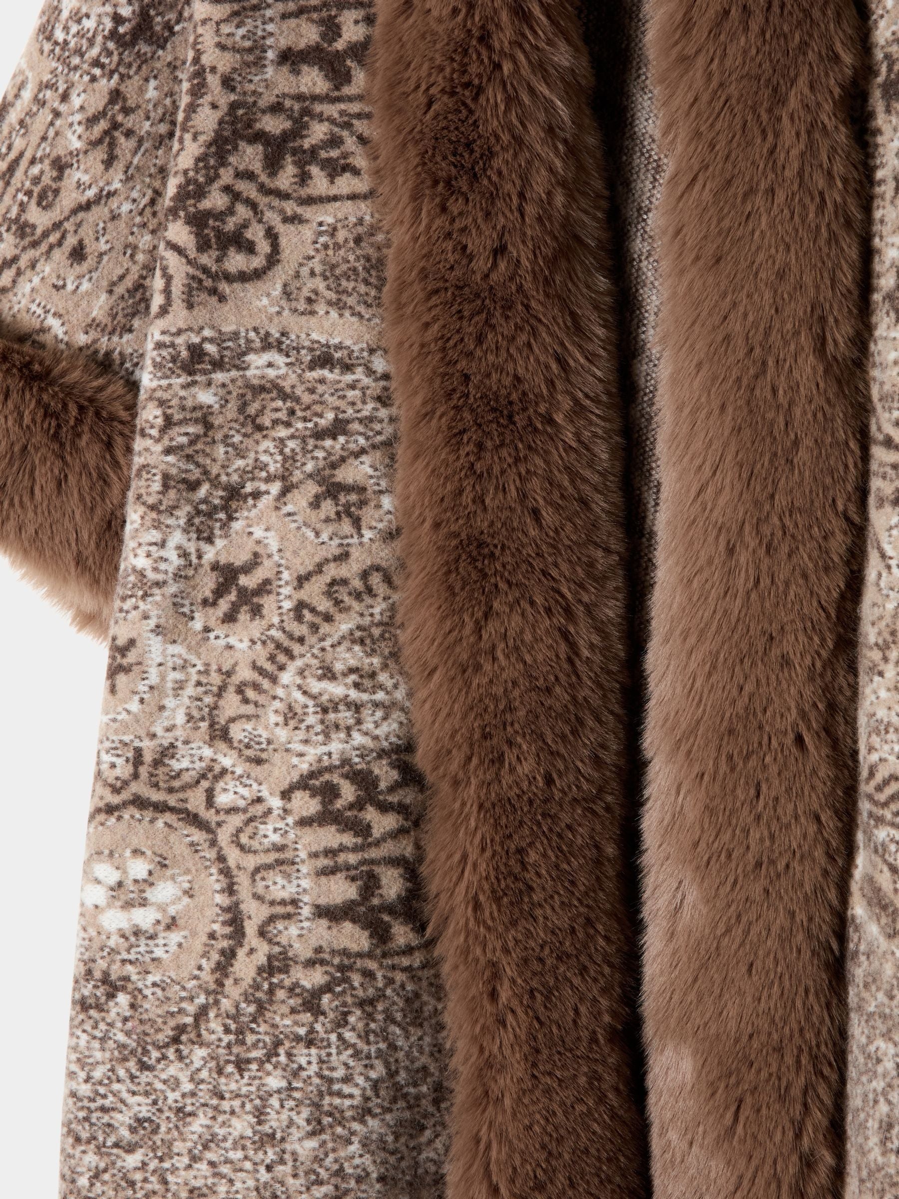 Joe Browns vintage patterned faux fur wrap coverup, imported from the UK