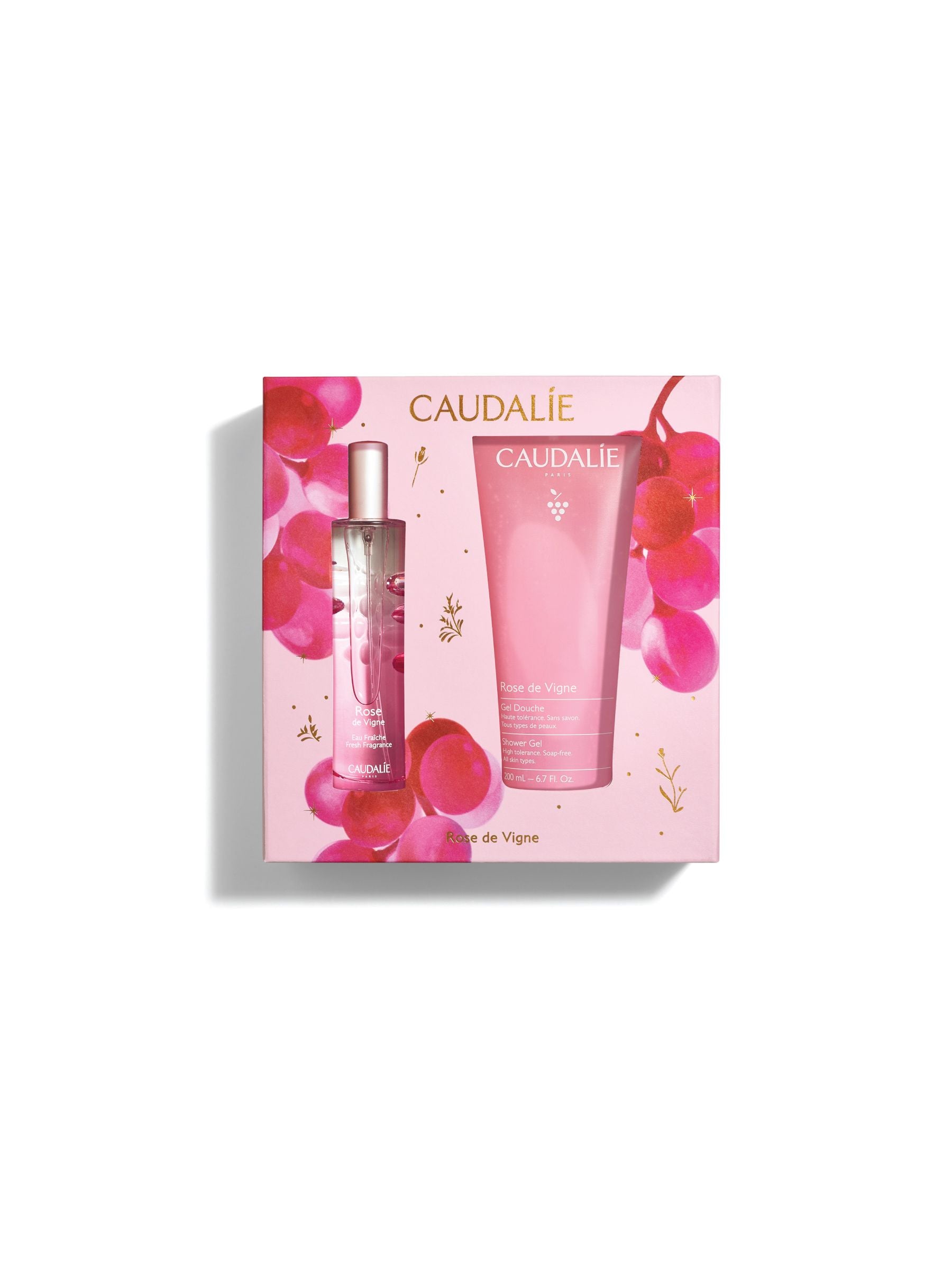 Caudalie Rose de Vigne fragrance and shower gel set - British product