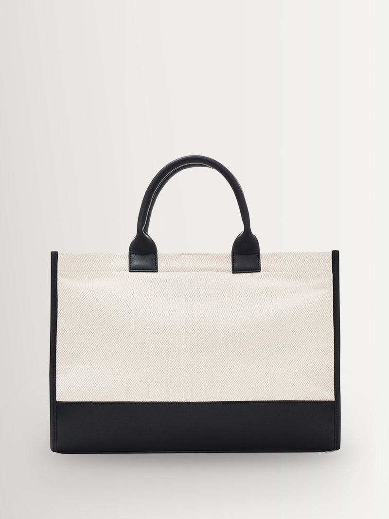 ANINE BING white canvas medium Lara tote (British brand)