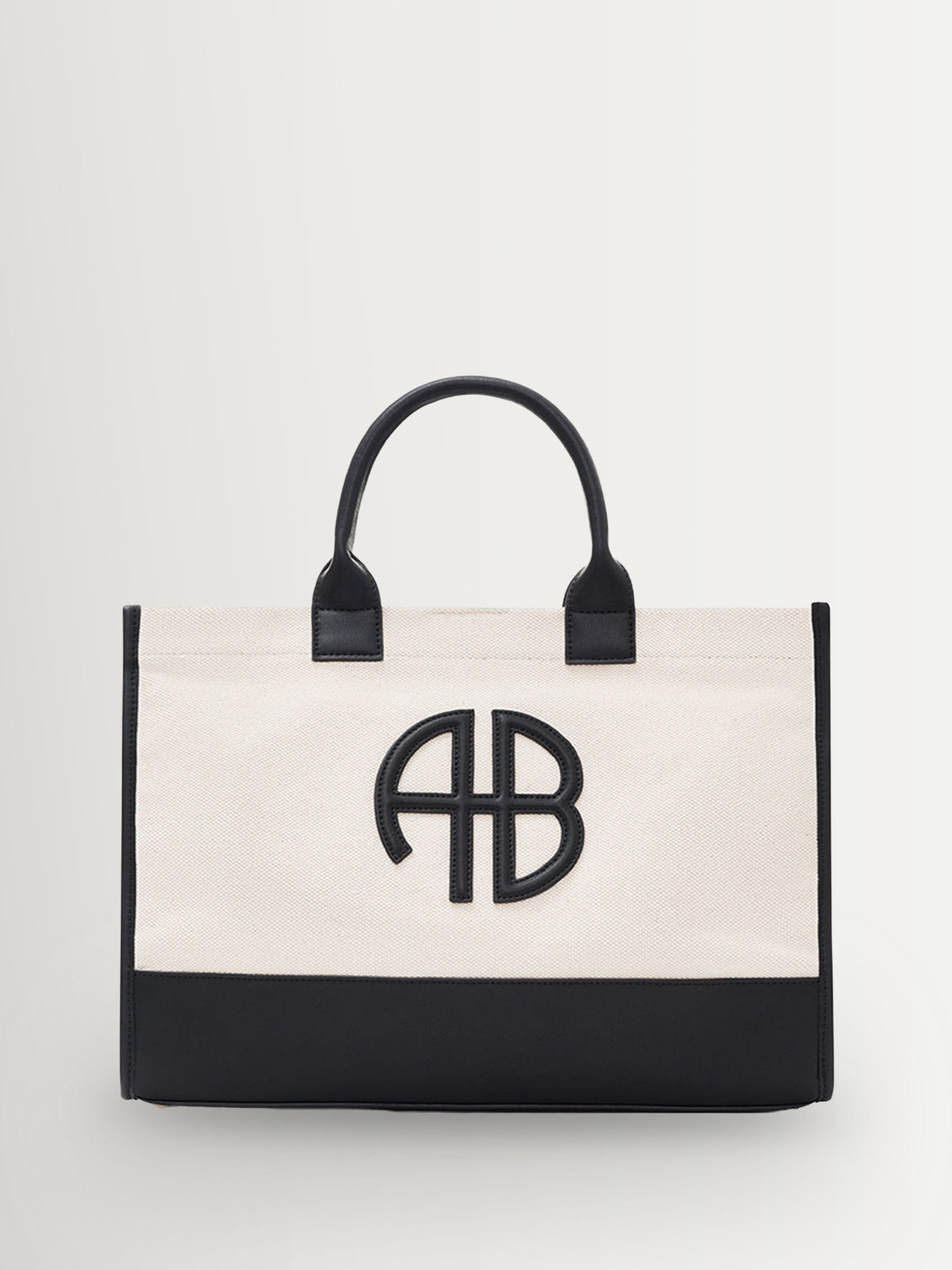 ANINE BING white canvas medium Lara tote (British brand)
