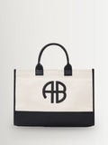 ANINE BING white canvas medium Lara tote (British brand)