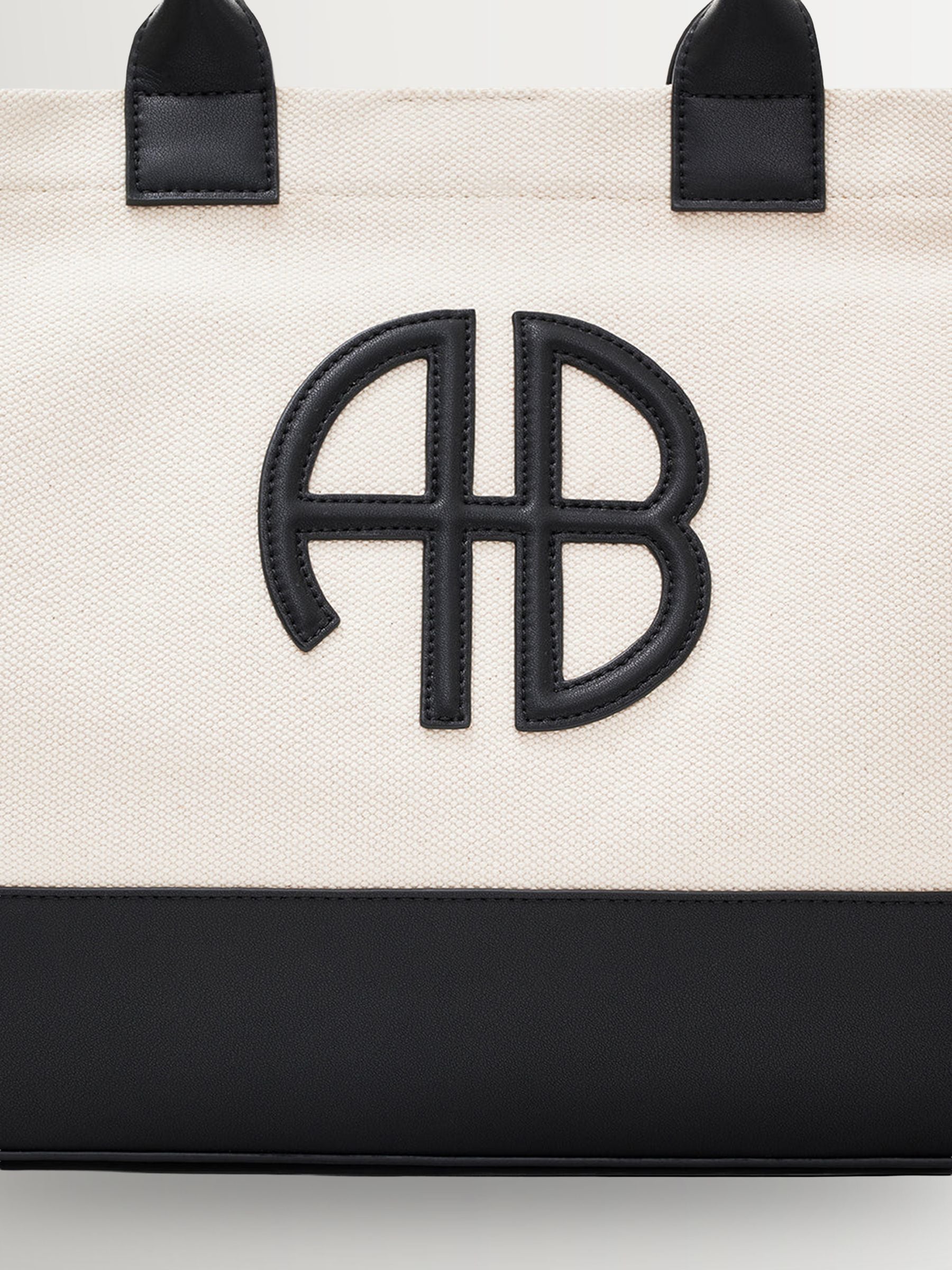 ANINE BING white canvas medium Lara tote (British brand)