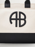 ANINE BING white canvas medium Lara tote (British brand)