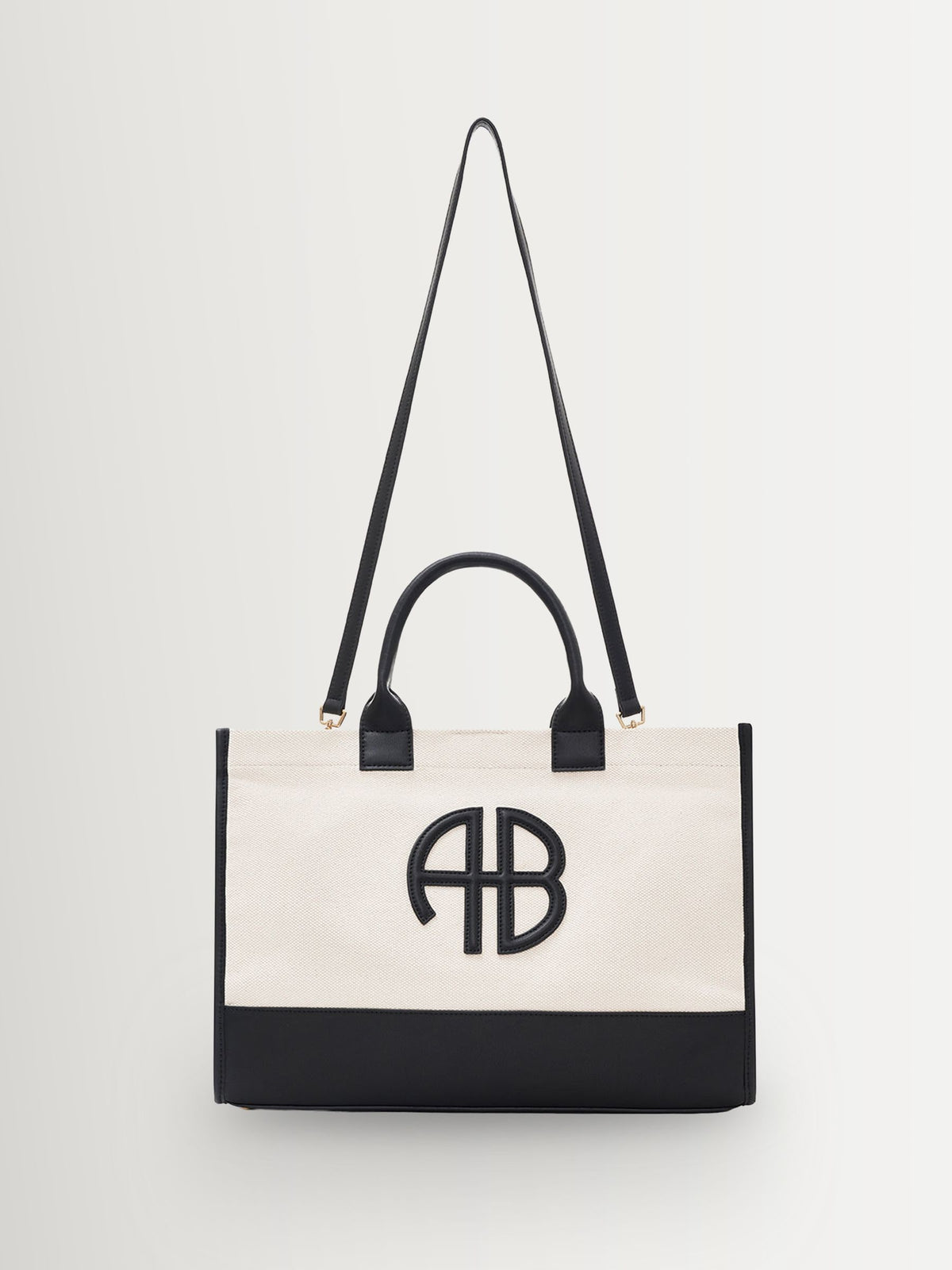 ANINE BING white canvas medium Lara tote (British brand)