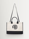 ANINE BING white canvas medium Lara tote (British brand)