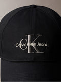 Calvin Klein black embroidered monogram logo baseball cap, UK version