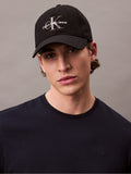 Calvin Klein black embroidered monogram logo baseball cap, UK version