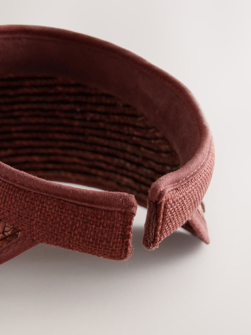 Chocolate brown straw visor (British brand)