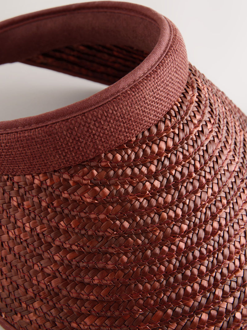 Chocolate brown straw visor (British brand)