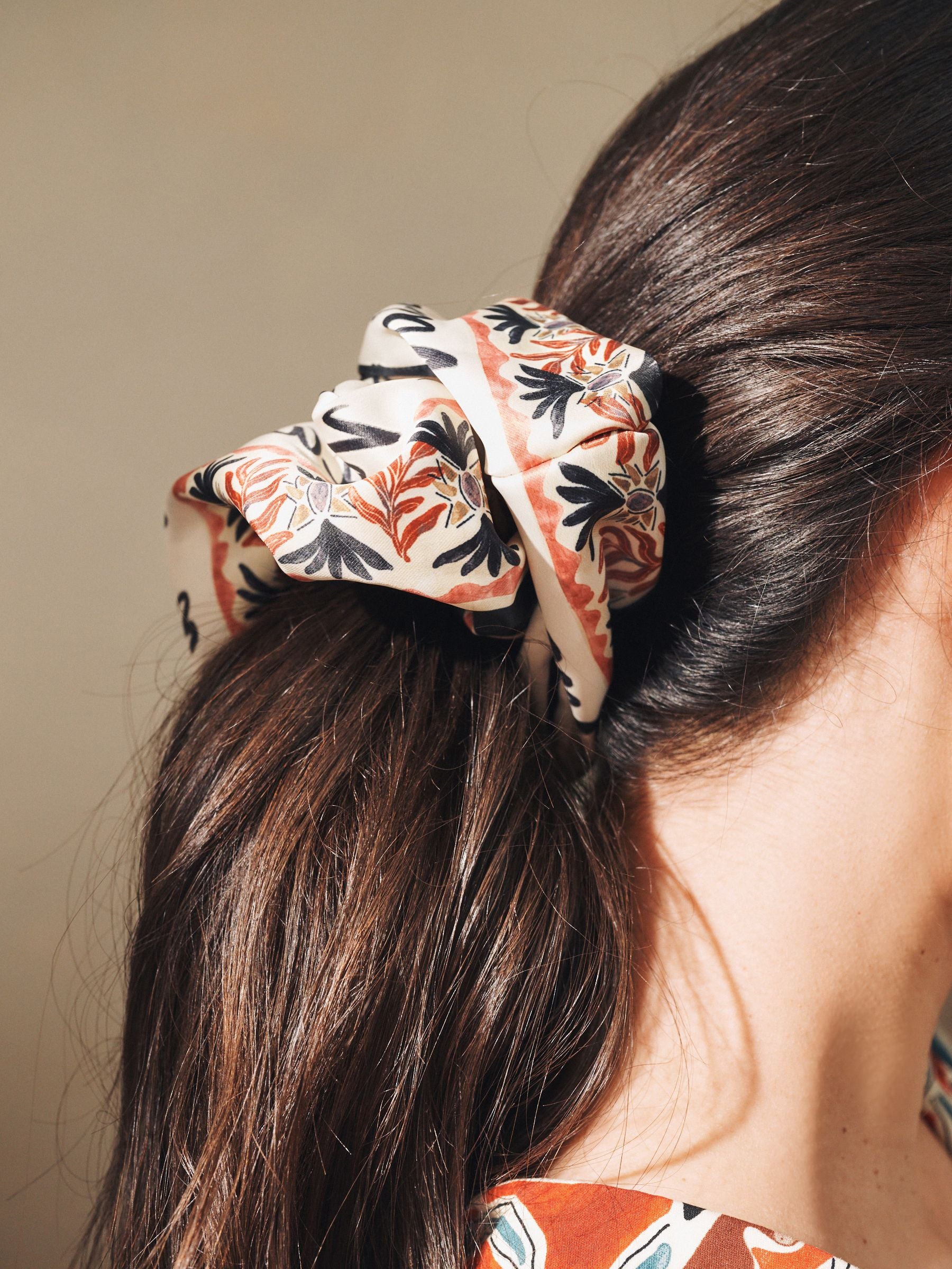 Marrakesh scene oversized scrunchie, imported from the UK