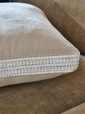 Natural cotton velvet cushion plait edge 50x50cm (British brand)