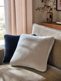 Natural cotton velvet cushion plait edge 50x50cm (British brand)