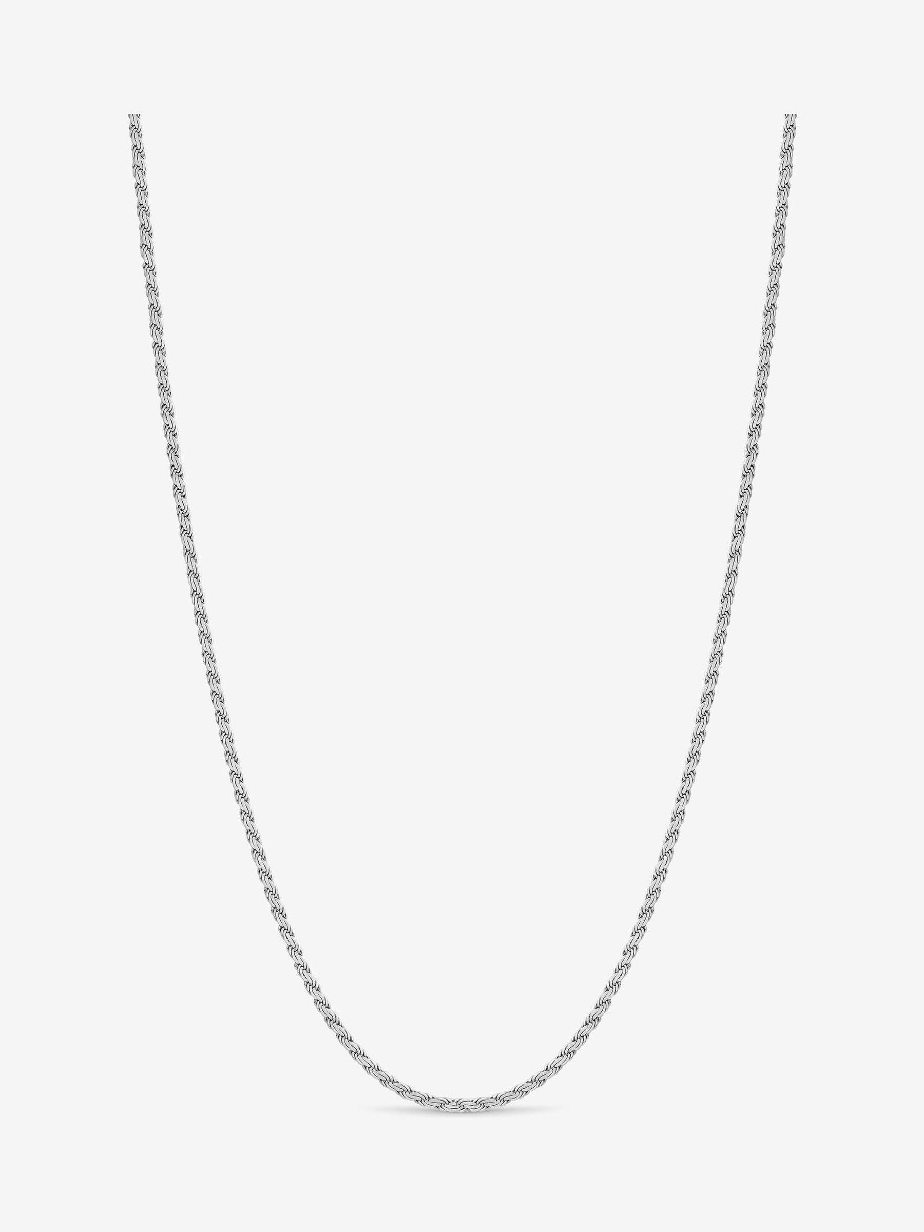 Sterling Silver Textured Chain Necklace with 16-Inch Chain and 2.5-Inch Extender