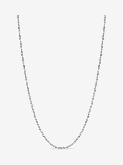 Sterling Silver Textured Chain Necklace with 16-Inch Chain and 2.5-Inch Extender