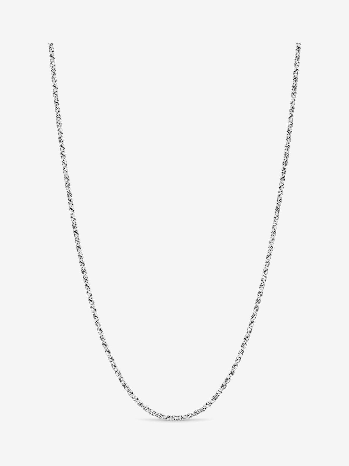 Sterling Silver Textured Chain Necklace with 16-Inch Chain and 2.5-Inch Extender