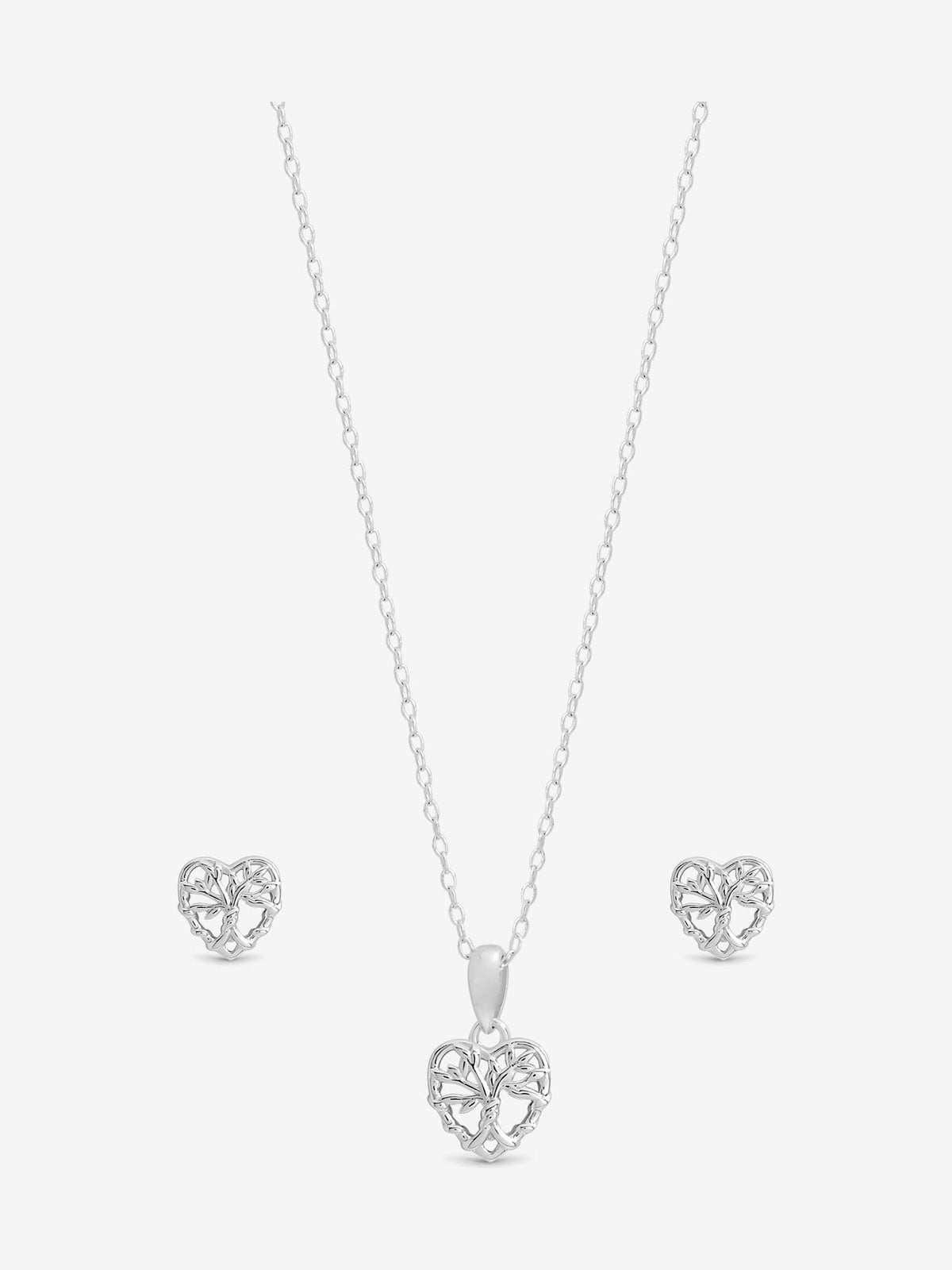 Polished Sterling Silver Cubic Zirconia Cross Set with Gift Box