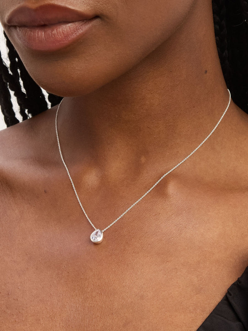Simply Silver cubic zirconia pear pendant sterling silver (British brand)