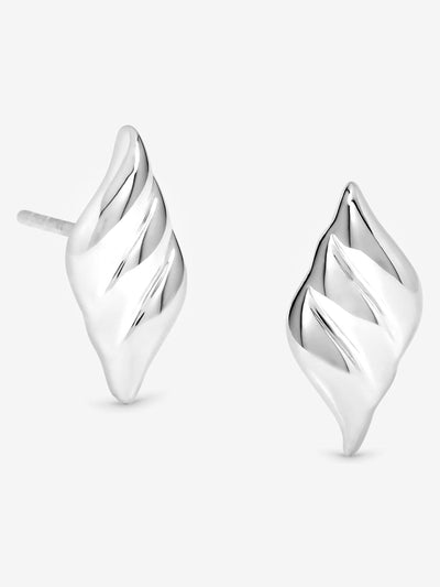 Simply Silver Polierte dreifache Wellen-Steckohrringe, Sterlingsilber, 7 mm x 17 mm