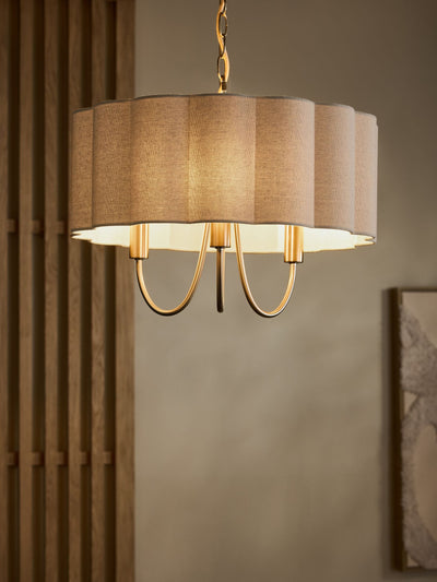 Next Natural Larson 3 Light Chandelier Ceiling Light- Buy online at McGrocer